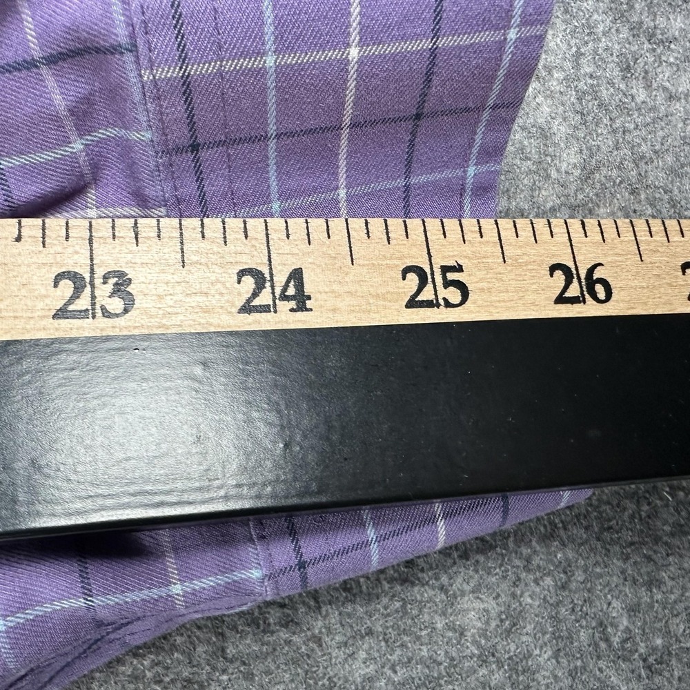 LL‎ Bean Shirt Mens LT Purple Check Long Sleeve Wrinkle Free Traditional Cotton - Picture 10 of 13